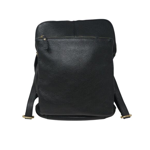 L. Credi Black Pebbled Leather Convertible Crossbody Backpack Purse Shoulder Bag main image 4